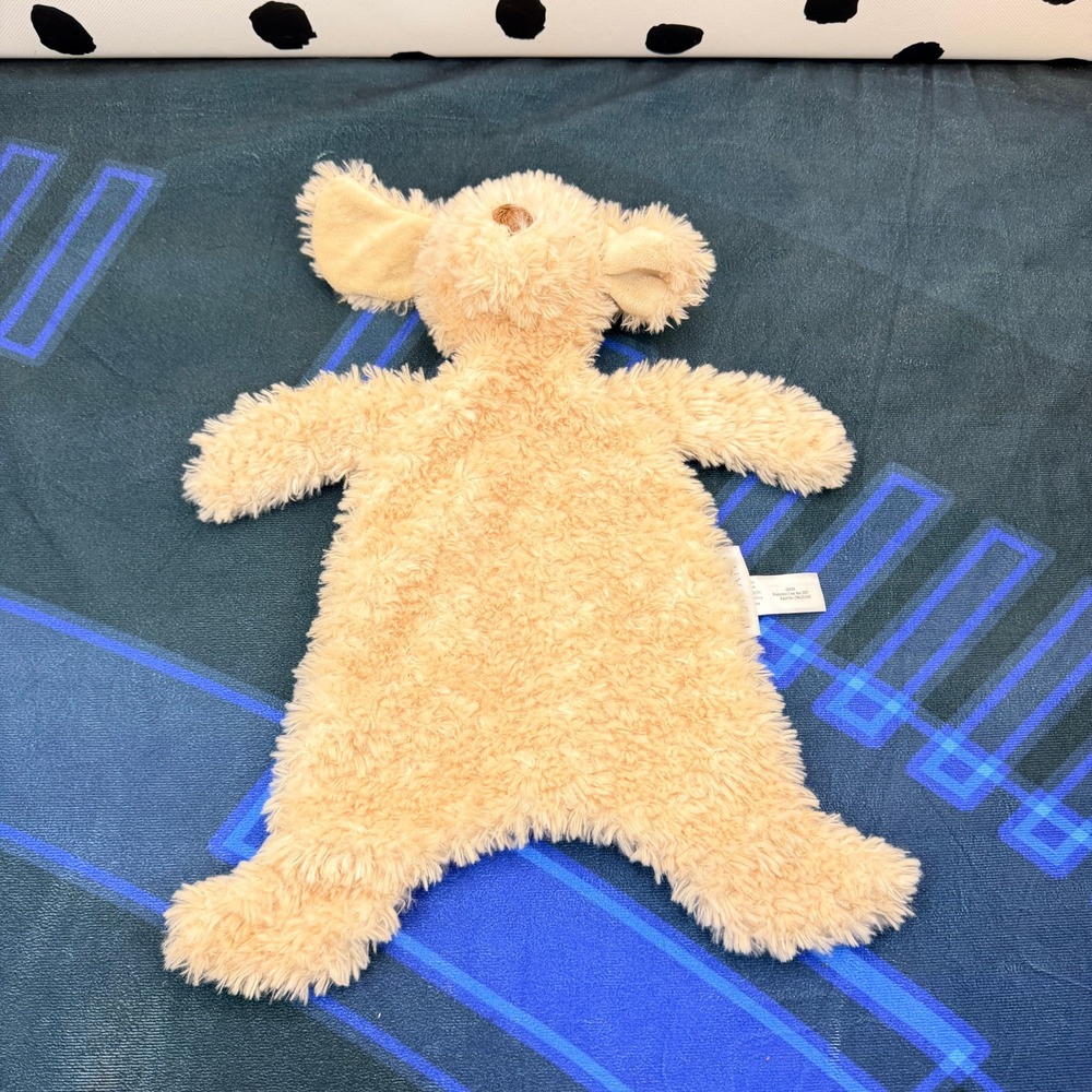 Mon Ami Puppy Dog Snuggler Baby Tan Faux Fur Flat Security Blanket Plush QD066
